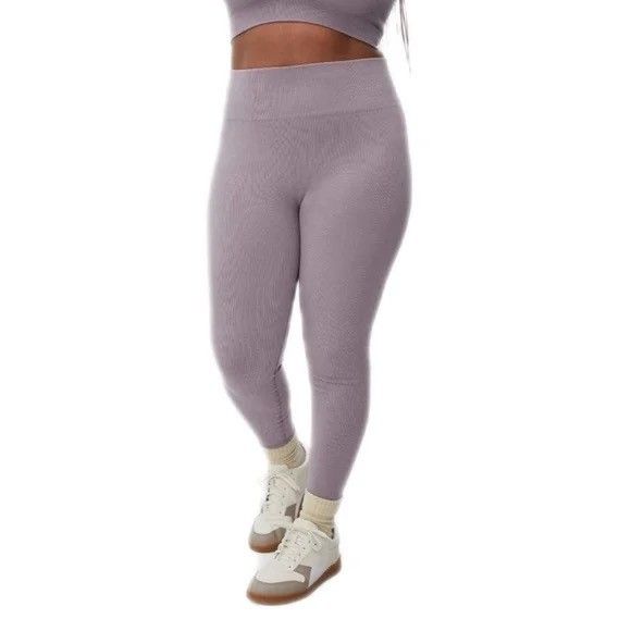 Everlane The Seamless Ribbed Legging Xs/S Lt Purple Knit Cozy High Rise Nwt B76